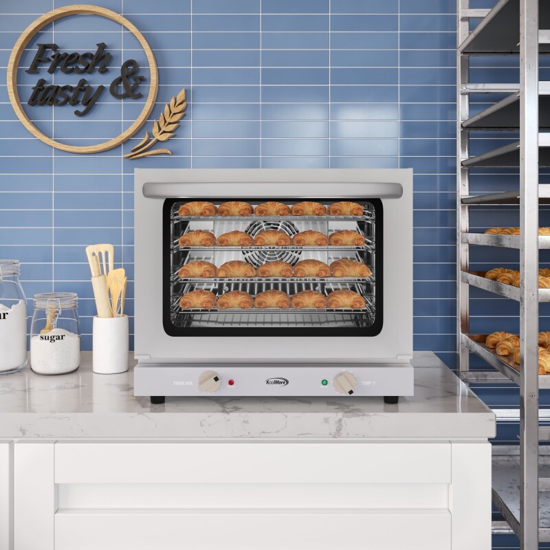 23 in. Countertop Convection Oven for Half-Size Pans with 4 Racks and 2800W of Power in Stainless-Steel - 208/240V, 2.3 cu. ft KMCTCO22023