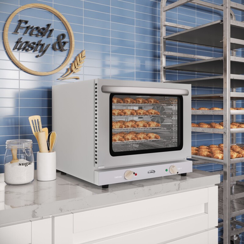 23 in. Countertop Convection Oven for Half-Size Pans with 4 Racks and 2800W of Power in Stainless-Steel - 208/240V, 2.3 cu. ft KMCTCO22023