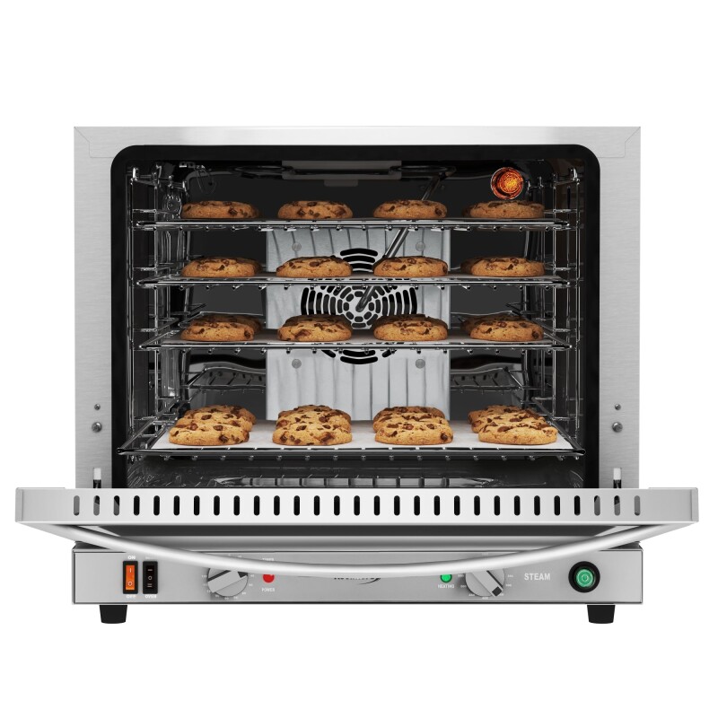 23 in. Countertop Convection Oven for Half-Size Pans with 4 Racks 2800W of Power and Steam Injection, 240V in Stainless-Steel KMCTCO23STI
