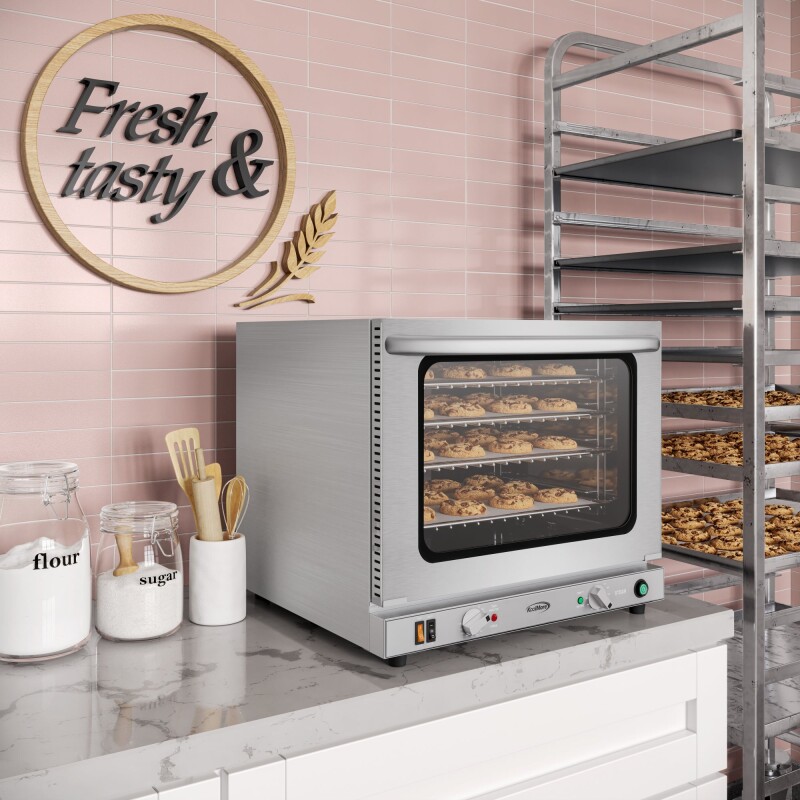 23 in. Countertop Convection Oven for Half-Size Pans with 4 Racks 2800W of Power and Steam Injection, 240V in Stainless-Steel KMCTCO23STI