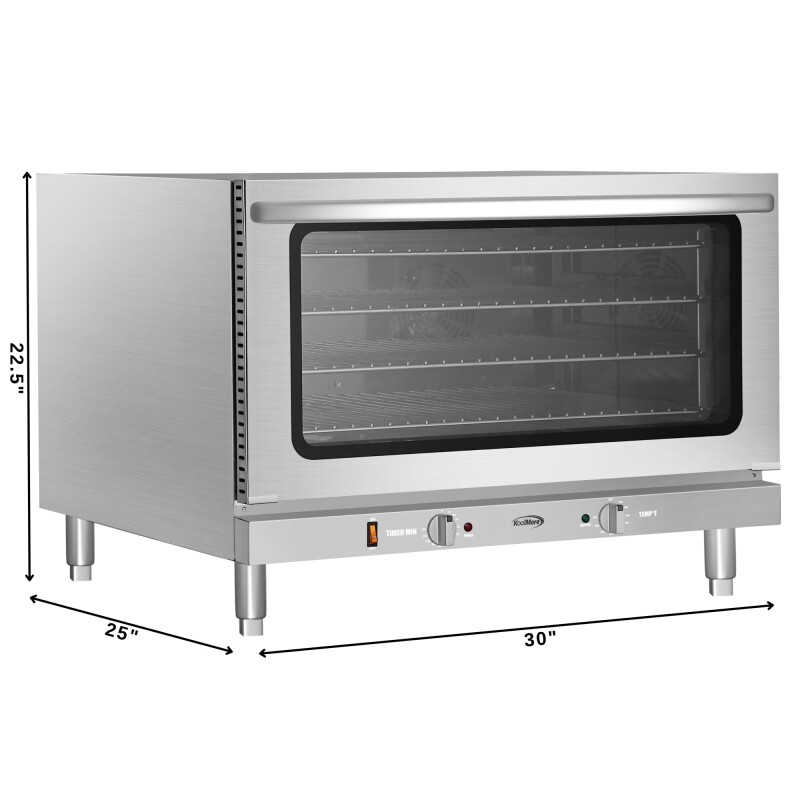 32 in. Countertop Convection Oven, Holds Full Size Pans, 4 Racks and 3500W of Power, 240V in Stainless-Steel KMCTCO44