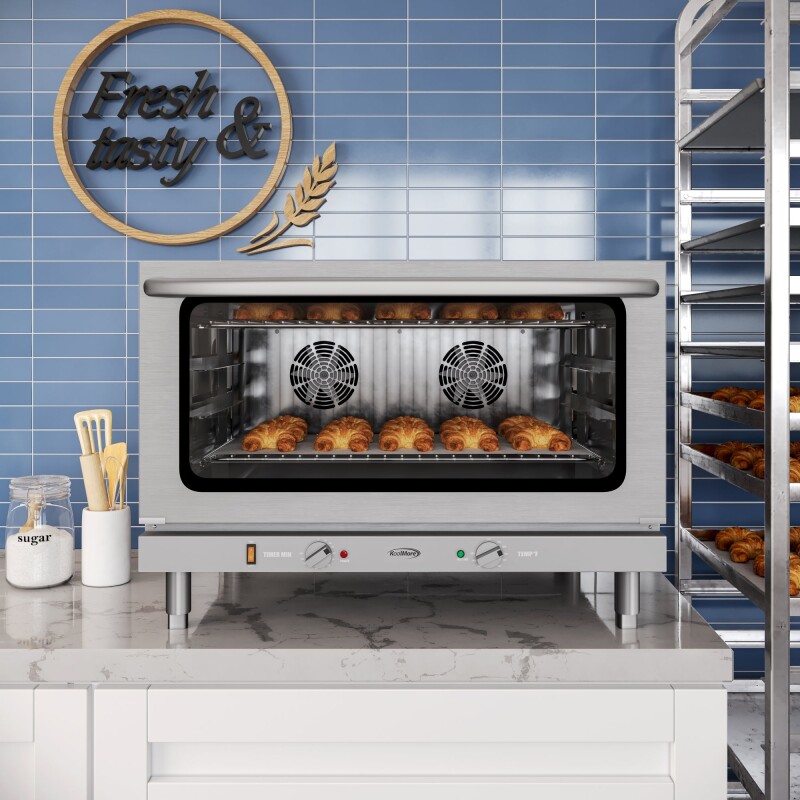 32 in. Countertop Convection Oven, Holds Full Size Pans, 4 Racks and 3500W of Power, 240V in Stainless-Steel KMCTCO44