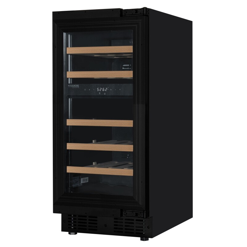 Reserve 15 in. Under-Counter Panel Ready Dual Zone Built-in Wine Cooler with 23 Bottle Capacity and Wooden Shelves in Black KMCW28DZWPR, product image 10 of 13
