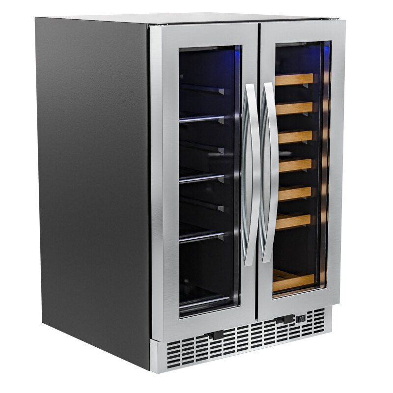 24 in. Dual Zone, Full Glass Door, 21-Bottle/60-Can Wine and Beverage Cooler, Freestanding or Built-in Unit, 4 cu ft KMCWB1830SS, product image 3 of 11