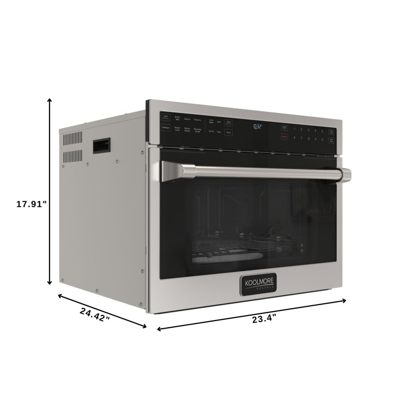 Reserve 24 in. Built-In Microwave Convection Oven with Air Fry, 3-in-1 Combo, Sensor Cook, Soft-Close Door, 1.6 cu. ft. in Stainless Steel KMCWO24AFSS, product image 3 of 13