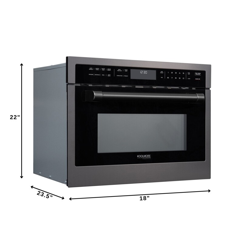 Reserve 24 in. Stainless Steel Built-in Convection Microwave Oven with Speed and Sensor Cooking, 1.6 cu. ft. in BlackKM-CWO24 -BSS KMCWO24BSS, product image 2 of 13