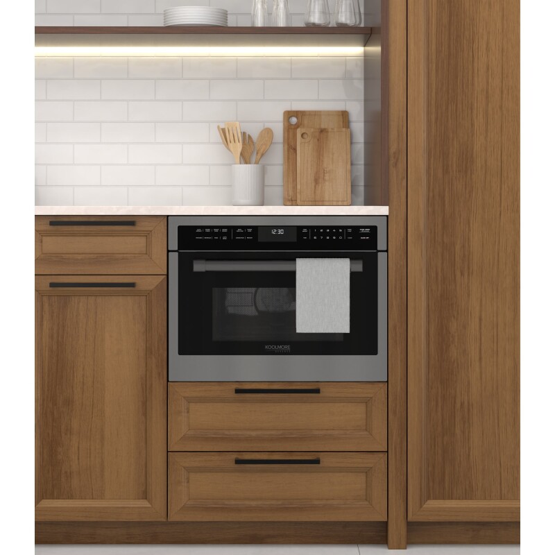 Reserve 24 in. Stainless Steel Built-in Convection Microwave Oven with Speed and Sensor Cooking, 1.6 cu. ft. in BlackKM-CWO24 -BSS KMCWO24BSS, product image 5 of 13