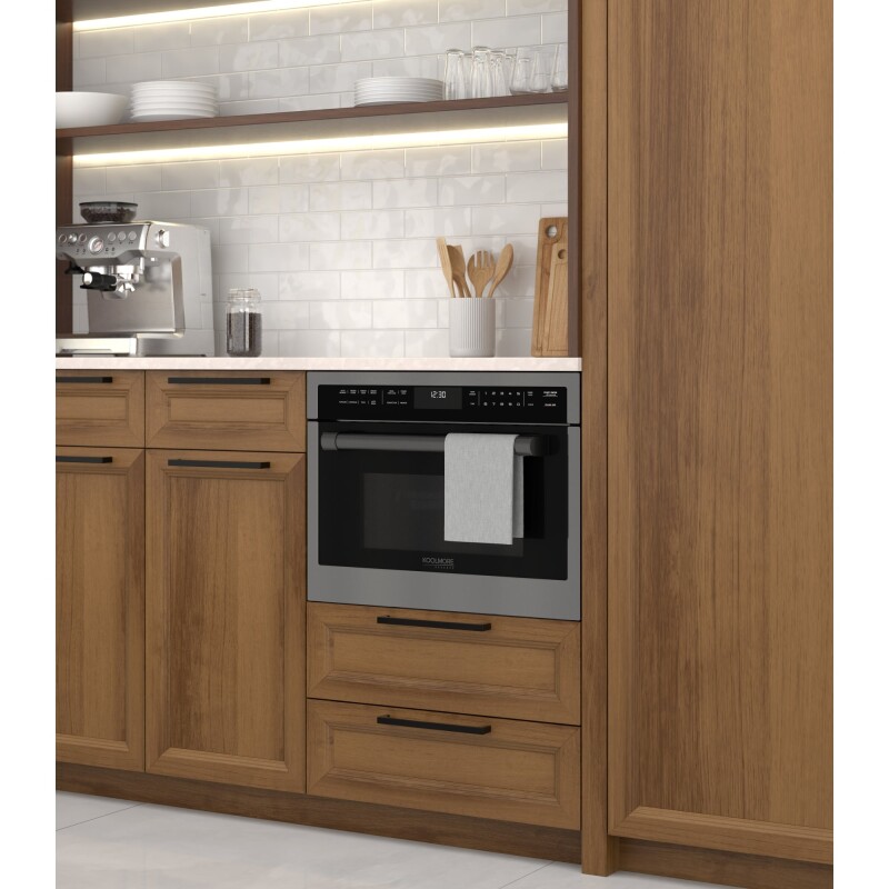 Reserve 24 in. Stainless Steel Built-in Convection Microwave Oven with Speed and Sensor Cooking, 1.6 cu. ft. in BlackKM-CWO24 -BSS KMCWO24BSS, product image 6 of 13