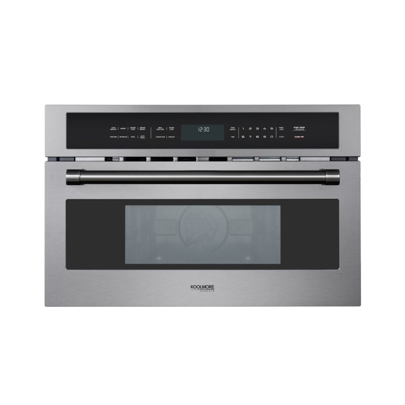 Reserve 30 in. Stainless Steel Built-in Convection Microwave Oven with Speed and Sensor Cooking, 1.6 Cu. Ft. in Black KMCWO30BSS