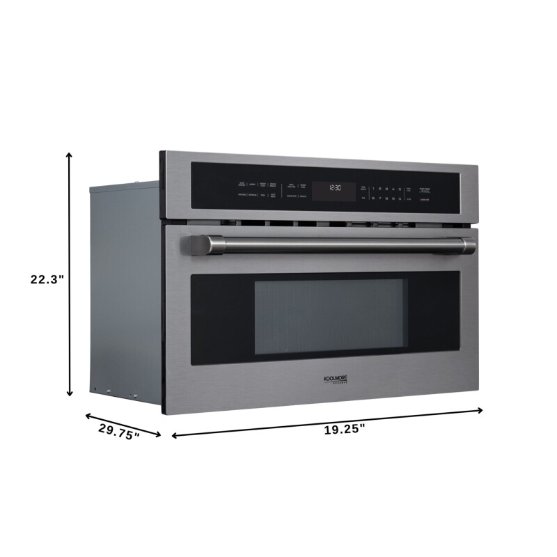Reserve 30 in. Stainless Steel Built-in Convection Microwave Oven with Speed and Sensor Cooking, 1.6 Cu. Ft. in Black KMCWO30BSS