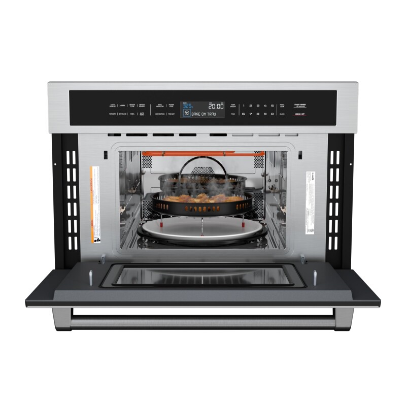 Reserve 30 in. Stainless Steel Built-in Convection Microwave Oven with Speed and Sensor Cooking, 1.6 Cu. Ft. in Black KMCWO30BSS