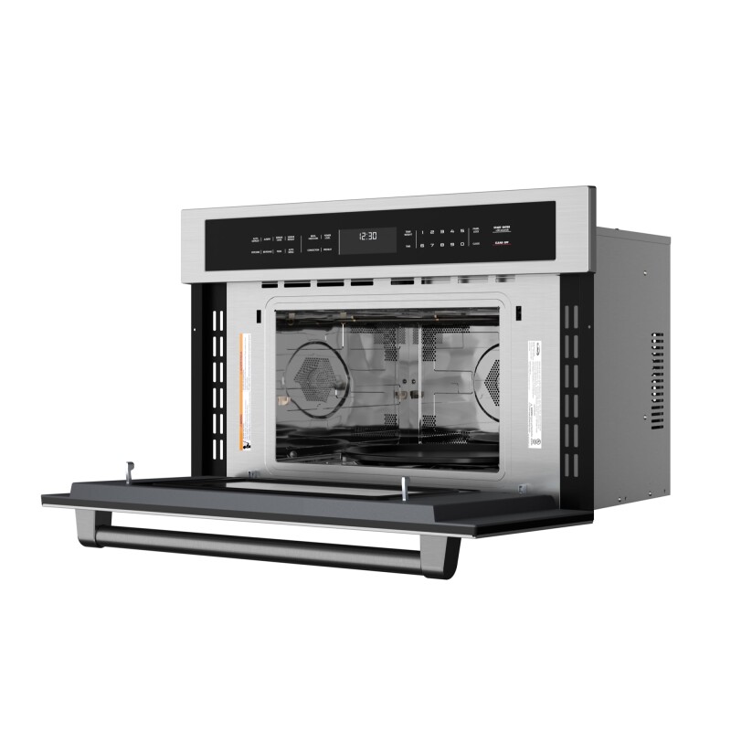 Reserve 30 in. Stainless Steel Built-in Convection Microwave Oven with Speed and Sensor Cooking, 1.6 Cu. Ft. in Black KMCWO30BSS