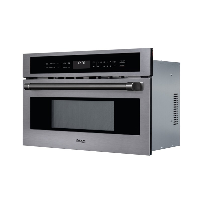 Reserve 30 in. Stainless Steel Built-in Convection Microwave Oven with Speed and Sensor Cooking, 1.6 Cu. Ft. in Black KMCWO30BSS