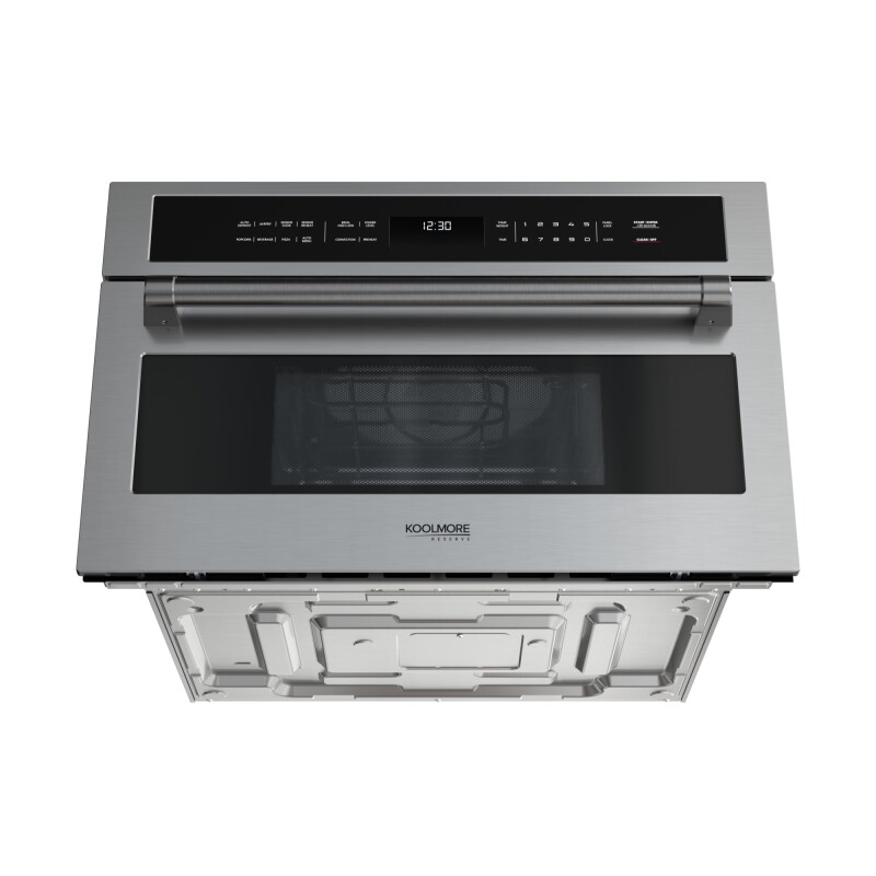 Reserve 30 in. Stainless Steel Built-in Convection Microwave Oven with Speed and Sensor Cooking, 1.6 Cu. Ft. in Black KMCWO30BSS