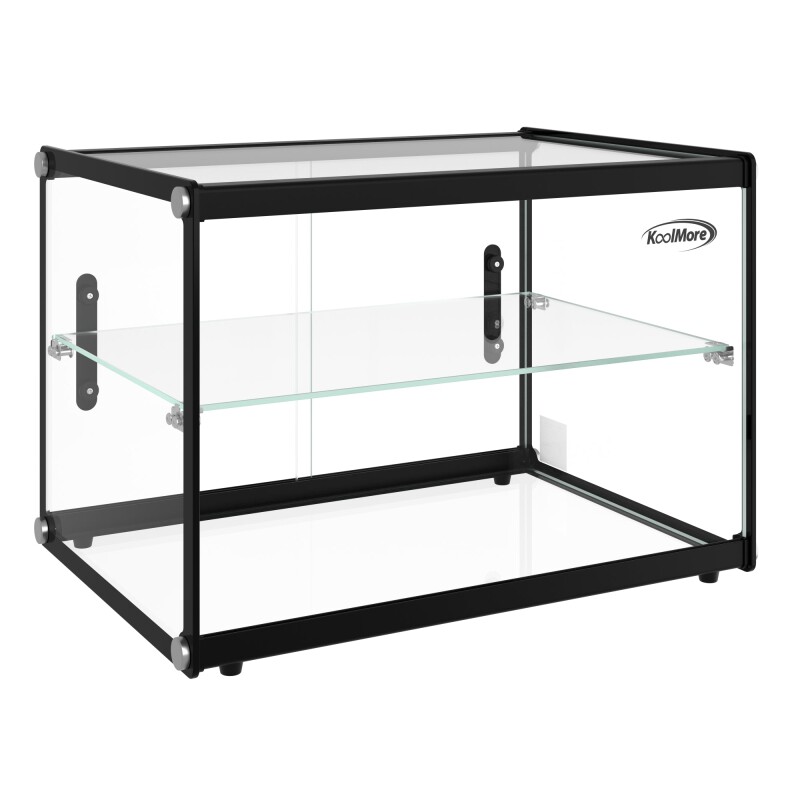 22 in. Tiered Pastry Display Case With Shelf and Sliding Door ETL Certified, 2.2 cu. ft. Capacity KMDC2CSBK, product image 6 of 13