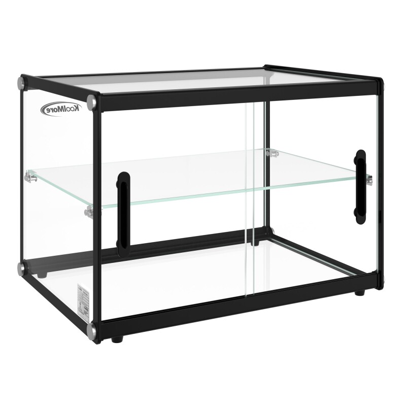 22 in. Tiered Pastry Display Case With Shelf and Sliding Door ETL Certified, 2.2 cu. ft. Capacity KMDC2CSBK, product image 8 of 13