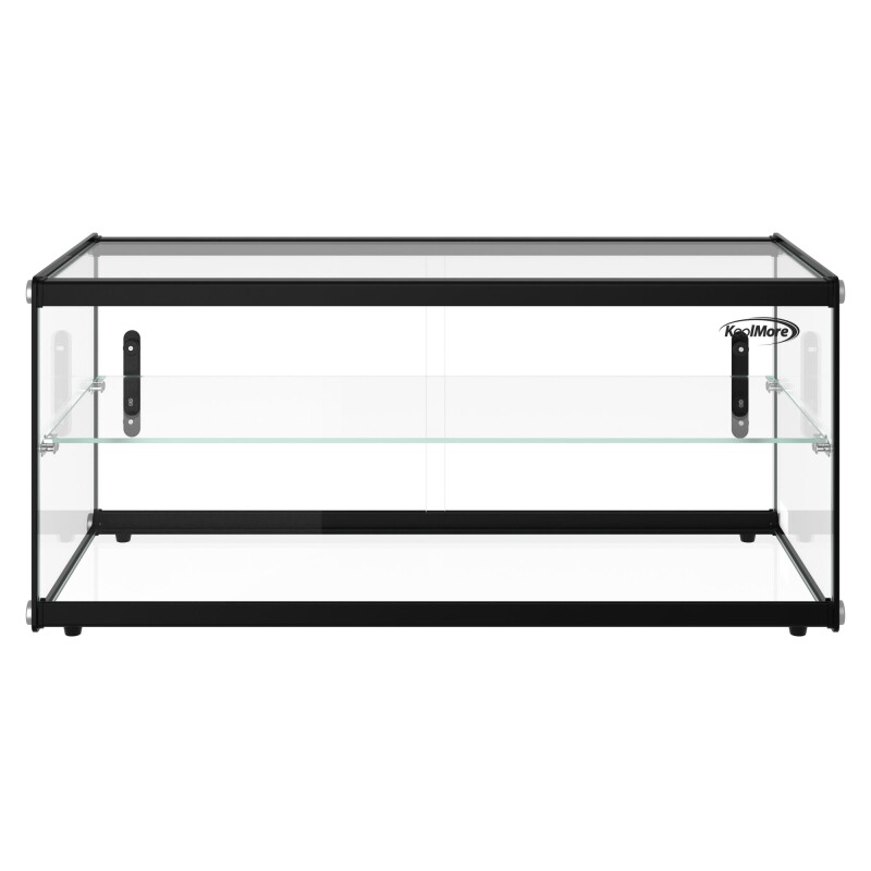33 in. 2 Tiered Pastry Display Case With Shelf and Sliding Door, 3.2 cu. ft. Capacity, ETL Listed KMDC3CSBK, product image 6 of 12