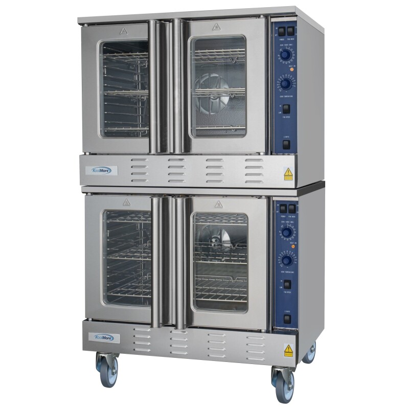 38 in. Full Size Double Commercial LP Convection Oven 108,000 BTU Total with Stacking Kit and Casters KMDCCO54LPC, product image 8 of 13