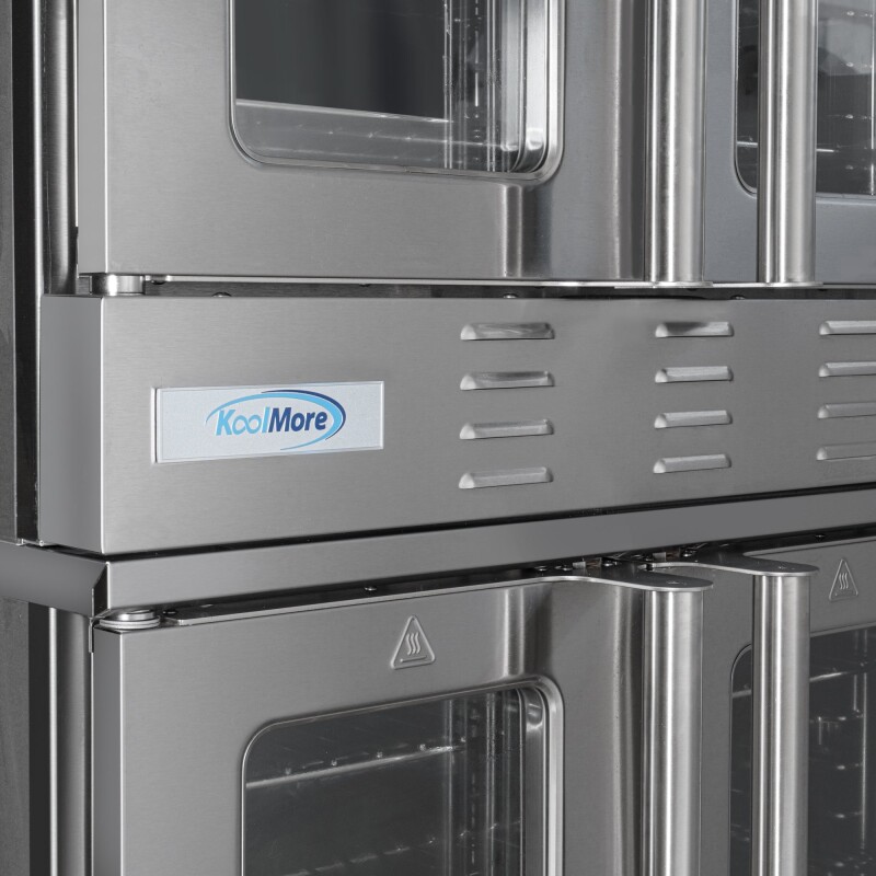 38 in. Full Size Double Commercial LP Convection Oven 108,000 BTU Total with Stacking Kit and Casters KMDCCO54LPC, product image 12 of 13