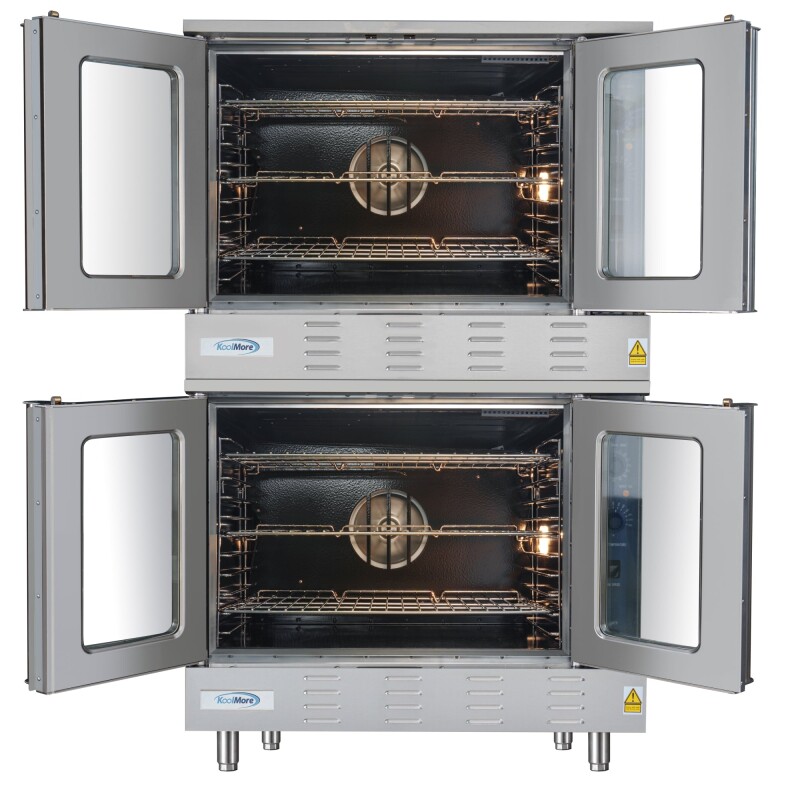 38 in. Full Size Double Commercial Natural Gas Convection Oven 108,000 BTU Total with Stacking Kit KMDCCO54NG, product image 3 of 13