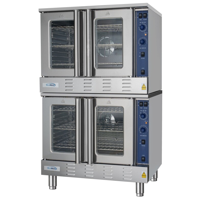 38 in. Full Size Double Commercial Natural Gas Convection Oven 108,000 BTU Total with Stacking Kit KMDCCO54NG, product image 5 of 13