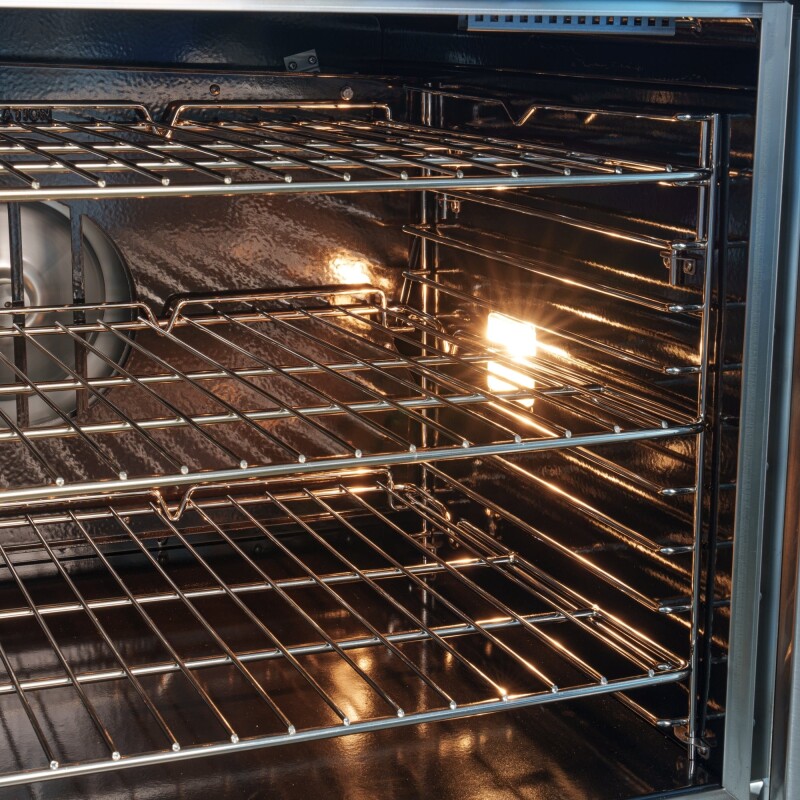 38 in. Full Size Double Commercial Natural Gas Convection Oven 108,000 BTU Total with Stacking Kit KMDCCO54NG, product image 11 of 13