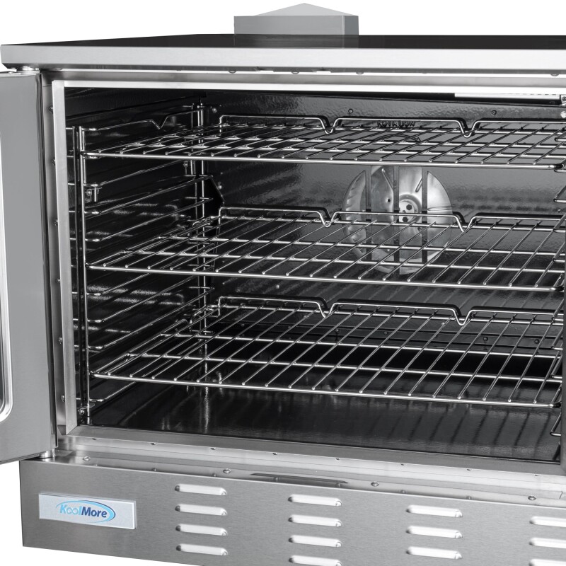 38 in. Full Size Double Commercial Natural Gas Convection Oven 108,000 BTU Total with Stacking Kit KMDCCO54NG, product image 12 of 13