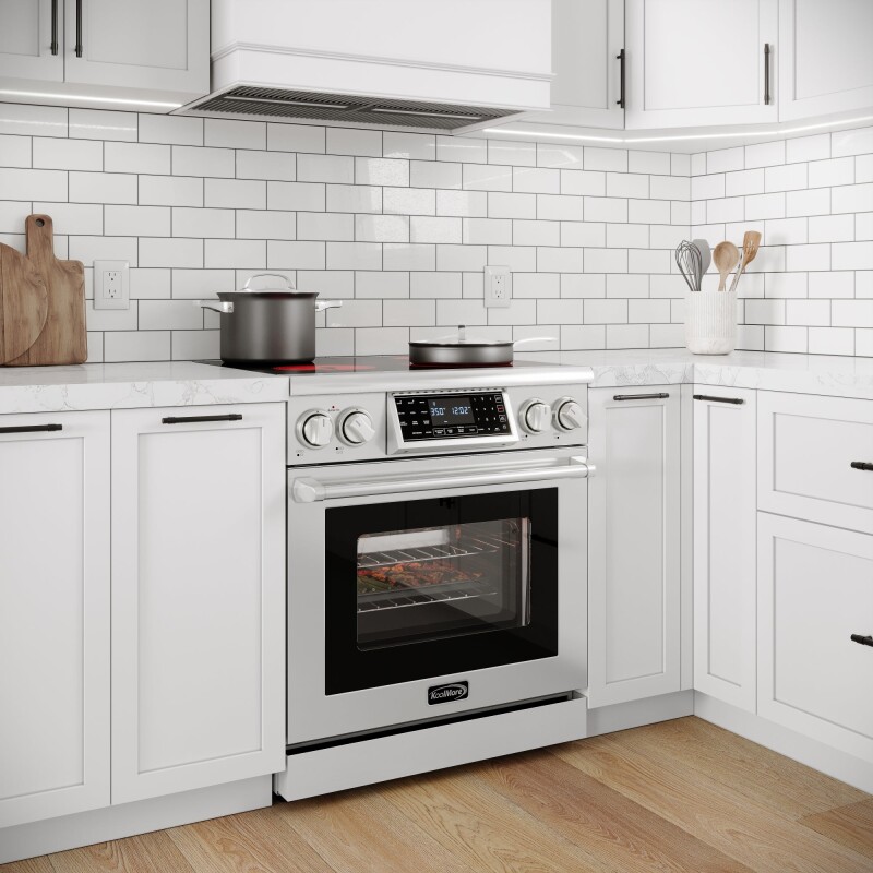 30 in. Electric Professional Range with Tilt Panel and Digital controls, Self-Cleaning, 16300W of Power, 240V in Stainless-Steel KMEPR30TDPSS, product image 5 of 13