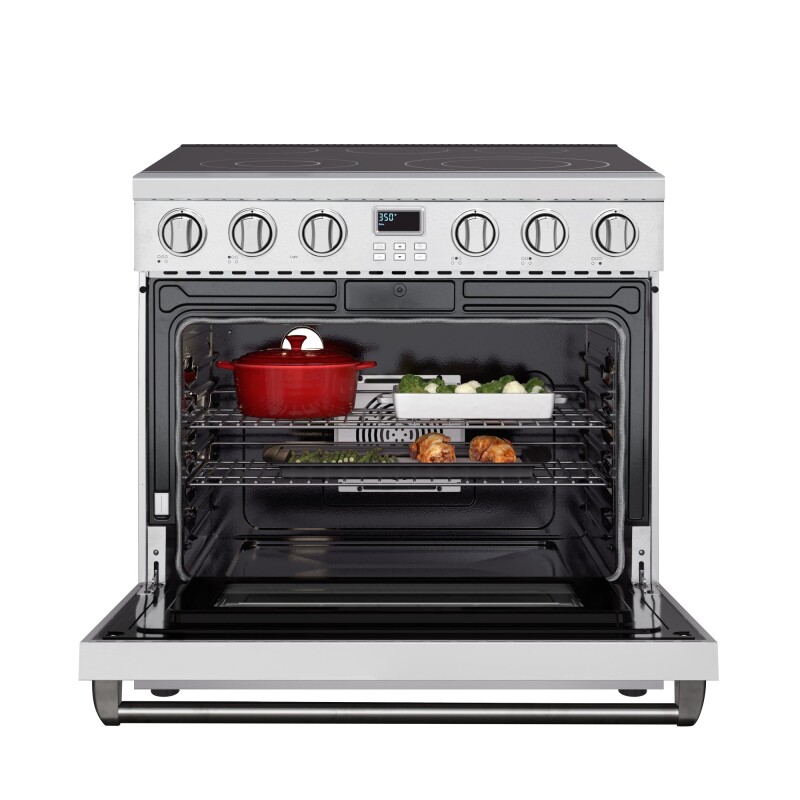 36 in. Professional Electric Range with 16600W of Power, 240V in Stainless-Steel KMEPR36APSS, product image 2 of 12