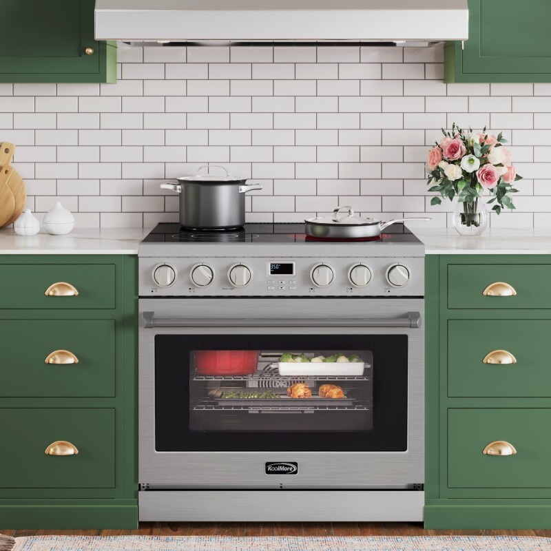 36 in. Professional Electric Range with 16600W of Power, 240V in Stainless-Steel KMEPR36APSS, product image 4 of 12