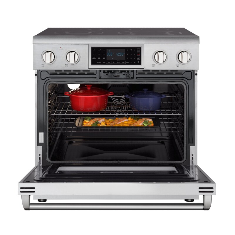 36 in. Electric Professional Range with Tilt Panel and Digital controls, Self-Cleaning, 16300W of Power, 240V in Stainless-Steel KMEPR36TDPSS, product image 2 of 13
