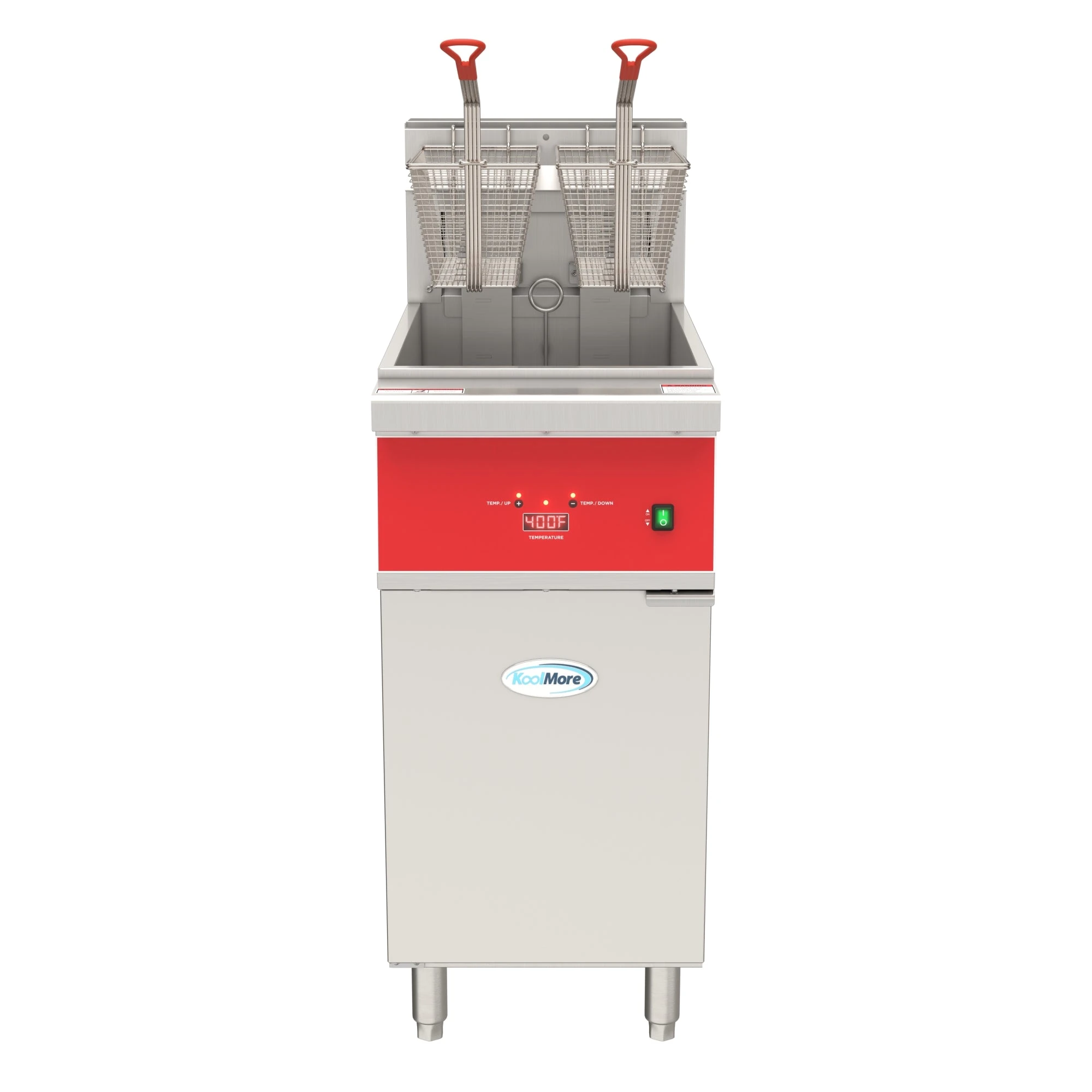 40 lb. Commercial Electric Floor Deep Fryer, 240V 3-Phase in Stainless-Steel KMFDF40EE