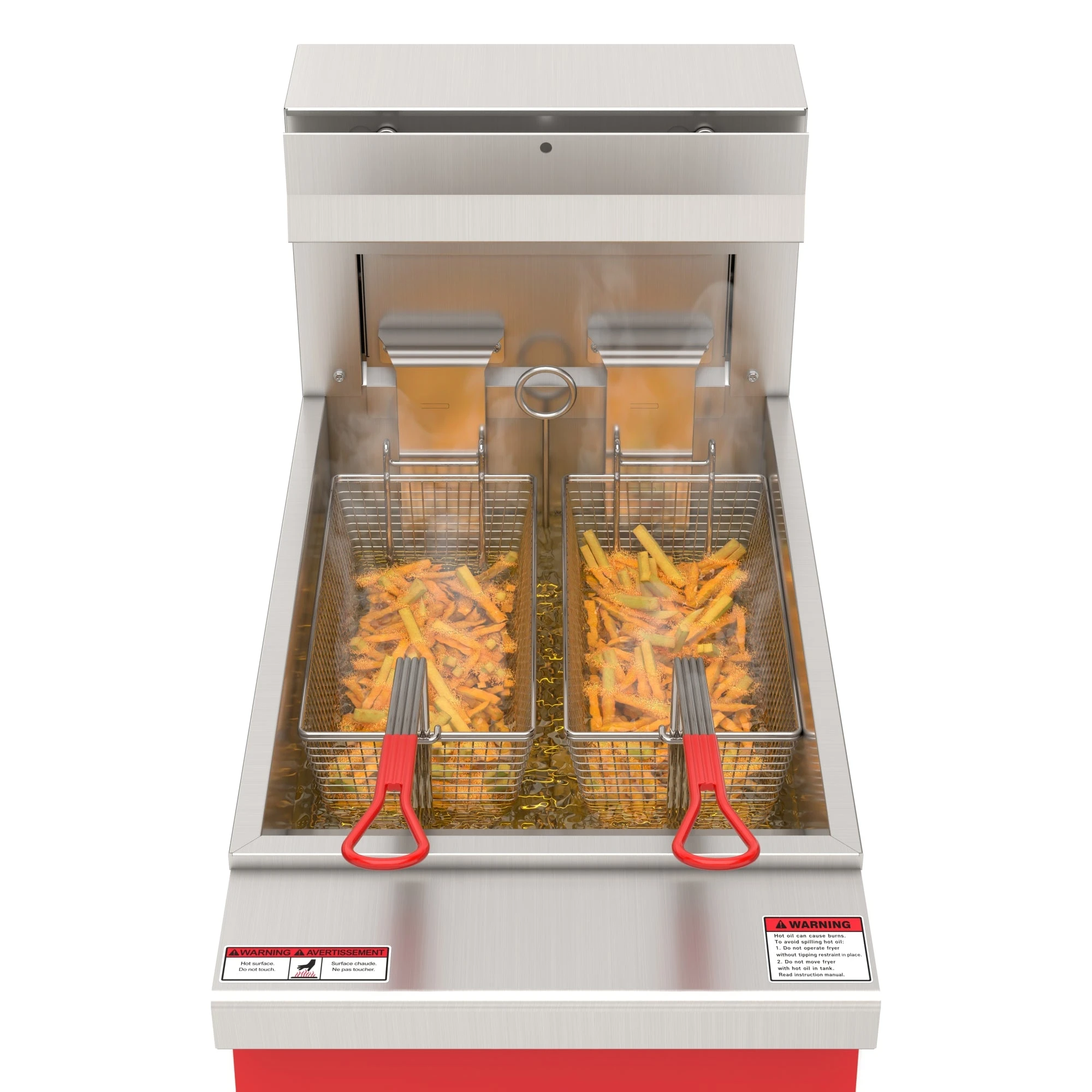 40 lb. Commercial Electric Floor Deep Fryer, 240V 3-Phase in Stainless-Steel KMFDF40EE