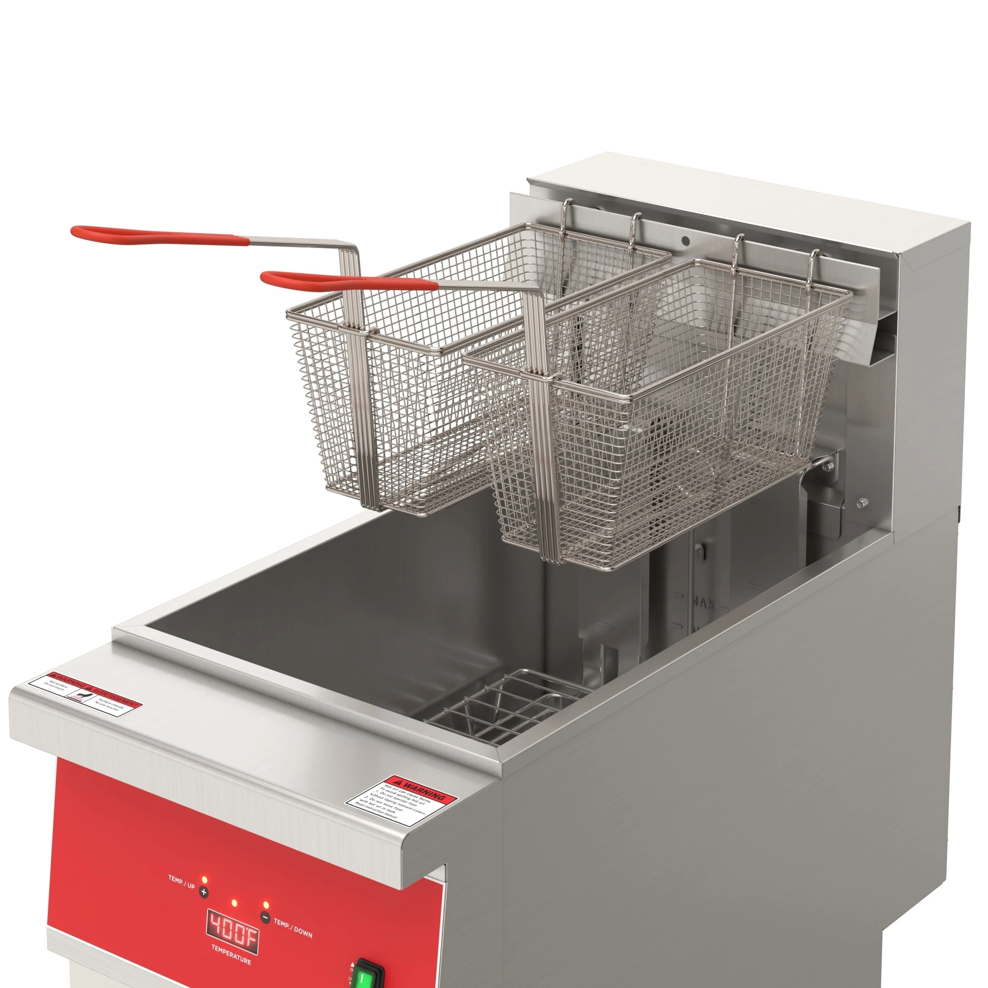 40 lb. Commercial Electric Floor Deep Fryer, 240V 3-Phase in Stainless-Steel KMFDF40EE