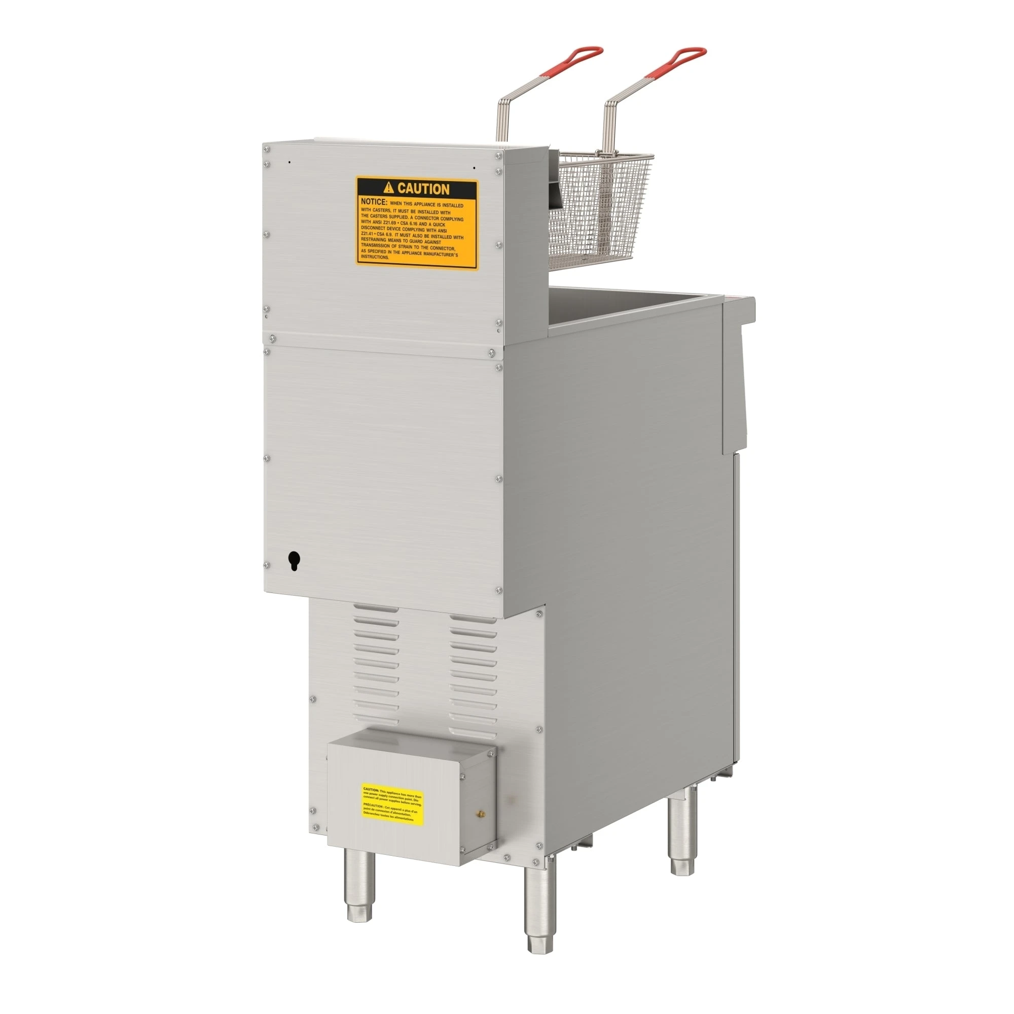 40 lb. Commercial Electric Floor Deep Fryer, 240V 3-Phase in Stainless-Steel KMFDF40EE