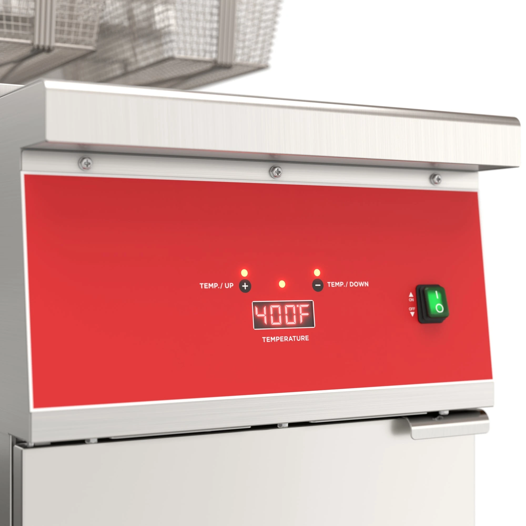 40 lb. Commercial Electric Floor Deep Fryer, 240V 3-Phase in Stainless-Steel KMFDF40EE