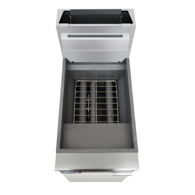 40 lb. Floor Standing Liquid Propane Commercial Fryer with 90,000 BTU in Stainless-Steel, ETL Listed KMFDF40LP, product image 7 of 13