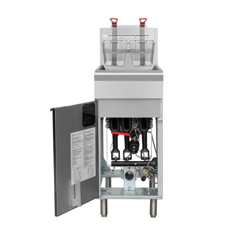40 lb. Floor Standing Liquid Propane Commercial Fryer with 90,000 BTU in Stainless-Steel, ETL Listed KMFDF40LP, product image 11 of 13