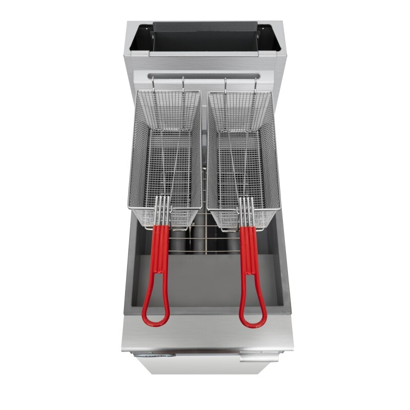 40 lb. Floor Standing Natural Gas Commercial Fryer with 90,000 BTU in Stainless-Steel, ETL Listed KMFDF40NG, product image 6 of 11