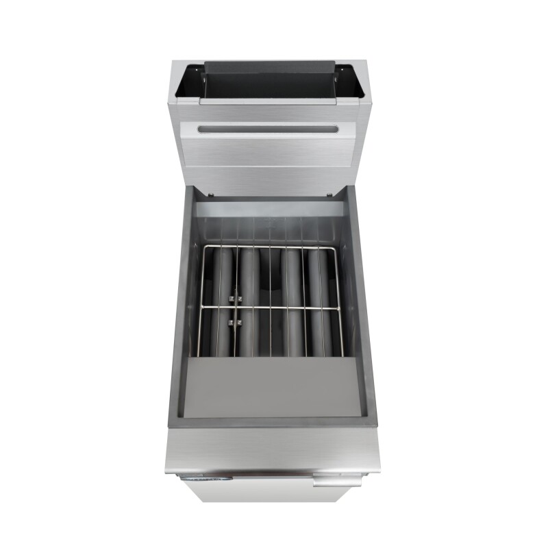 50 lb. Floor Standing Natural Gas Commercial Fryer with 120,000 BTU in Stainless-Steel, ETL Listed KMFDF50NG, product image 5 of 12