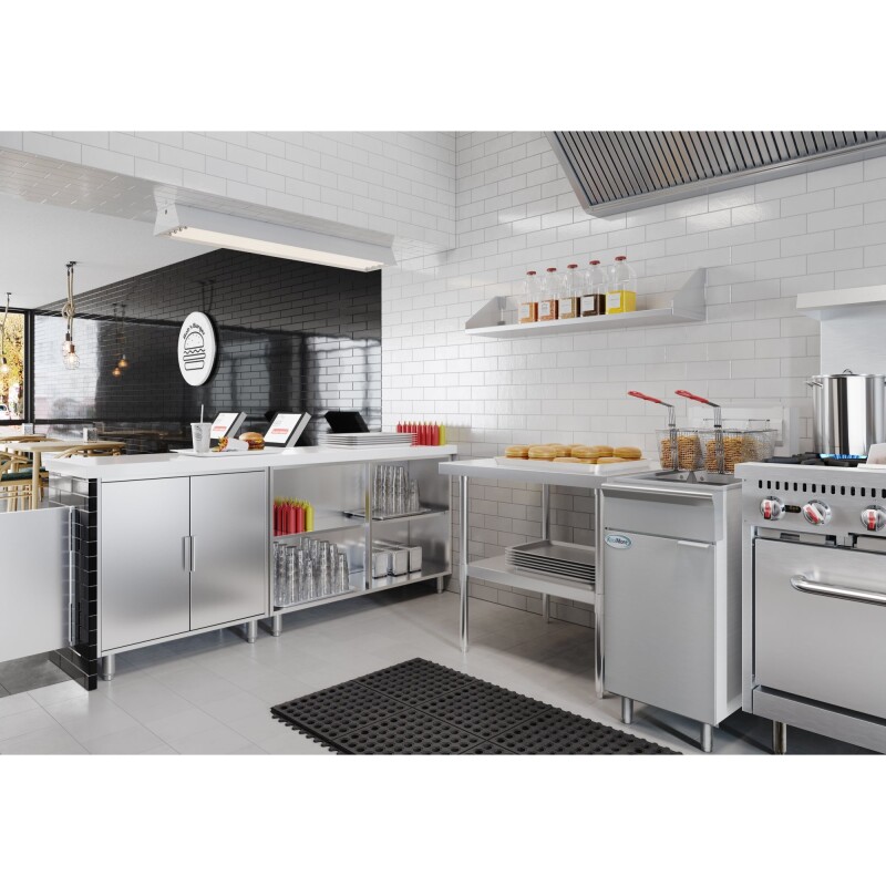 50 lb. Floor Standing Natural Gas Commercial Fryer with 120,000 BTU in Stainless-Steel, ETL Listed KMFDF50NG, product image 7 of 12