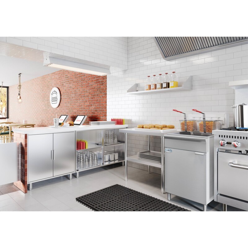 75 lb. Floor Standing Natural Gas Commercial Fryer with 150,000 BTU in Stainless-Steel, ETL Listed KMFDF75NG, product image 5 of 12
