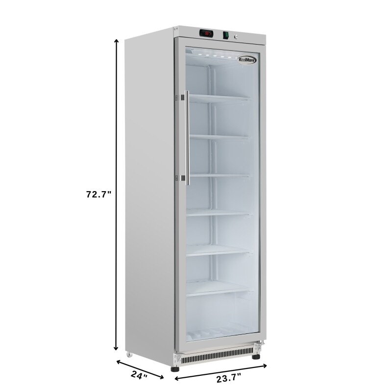 12 Cu. ft. Commercial Freezer with Glass Door in Stainless Steel - Manual Defrost KMFMD12SGD