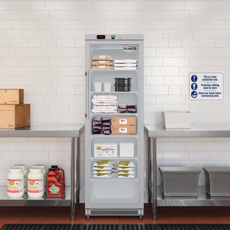 12 Cu. ft. Commercial Freezer with Glass Door in Stainless Steel - Manual Defrost KMFMD12SGD