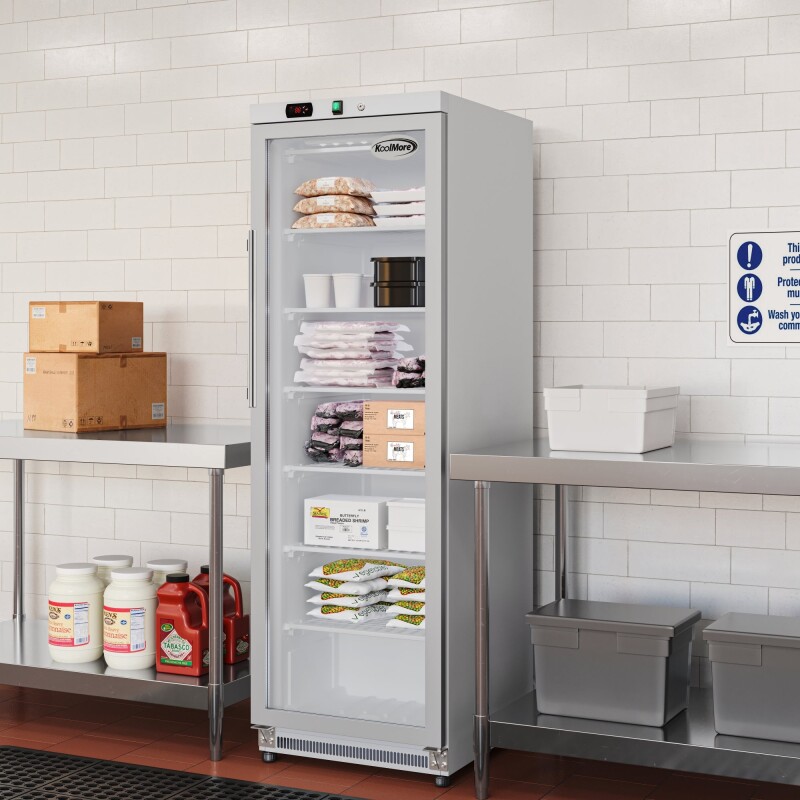 12 Cu. ft. Commercial Freezer with Glass Door in Stainless Steel - Manual Defrost KMFMD12SGD