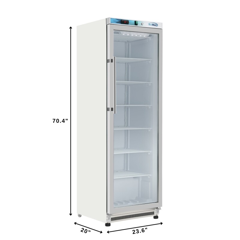 12 Cu. ft. Commercial Freezer with Glass Door in White - Manual Defrost KMFMD12WGD