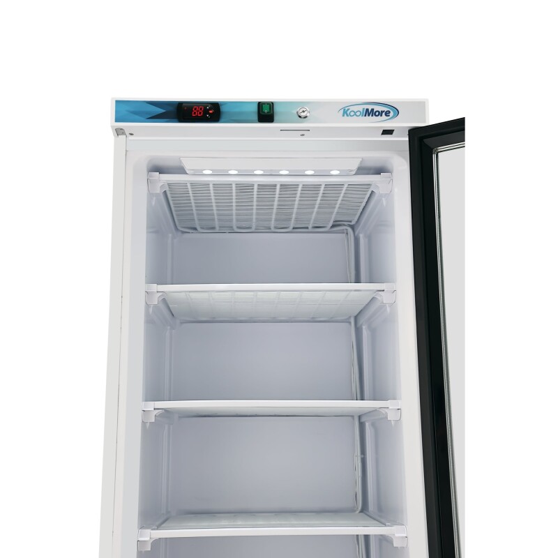 12 Cu. ft. Commercial Freezer with Glass Door in White - Manual Defrost KMFMD12WGD