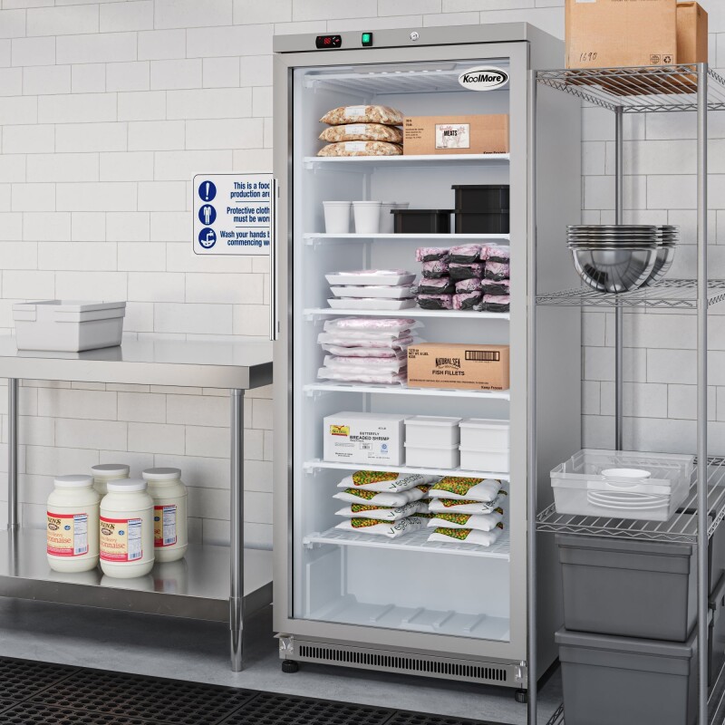 21 Cu. Ft. Commercial Freezer with Glass Door in Stainless Steel - Manual Defrost KMFMD20SGD