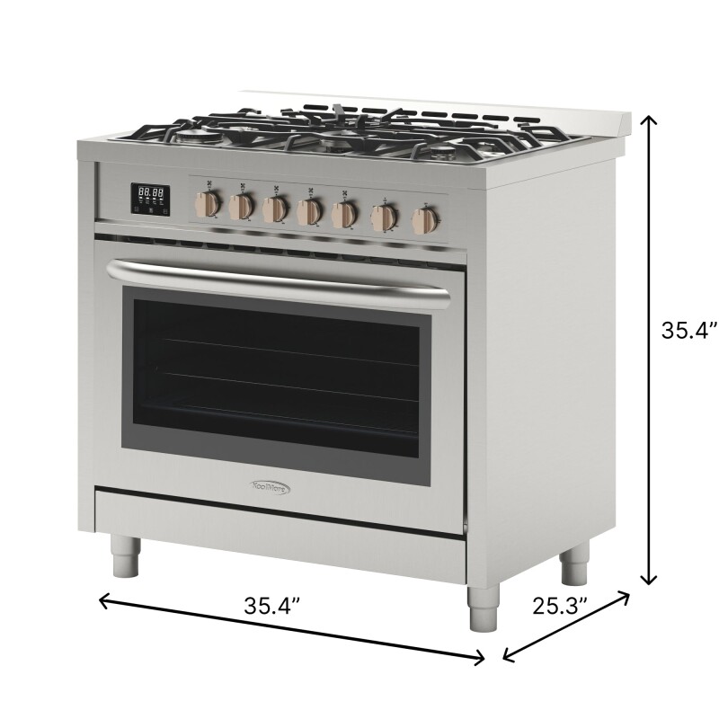 36 in. Stainless Steel Professional Gas range with Legs KMFR36GLSS