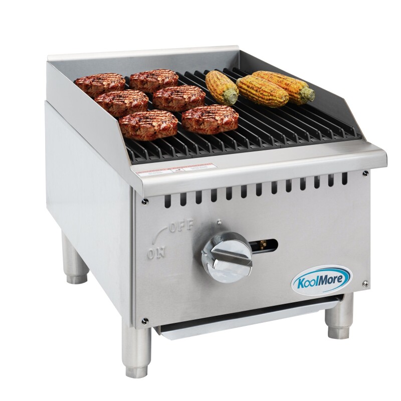 16 in. Commercial 1-Burner Natural Gas Charbroiler with 30,000 BTU in Stainless-Steel KMGCB118M, product image 2 of 12